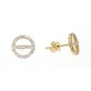 Real Diamond Dainty Round Stud Earrings Yellow Gold